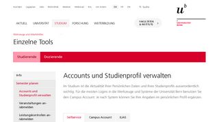 
                            4. Accounts und Studienprofil verwalten - Universität Bern