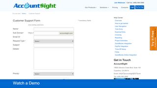 
                            6. AccountSight online time billing software customer support center