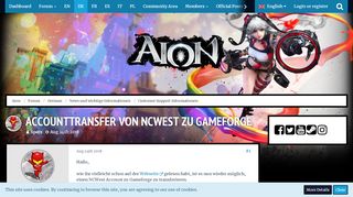 
                            13. Accounttransfer von NCWest zu Gameforge - Customer Support ...