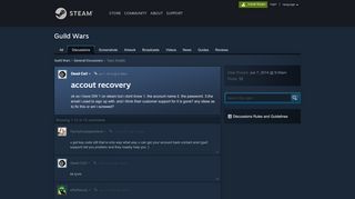 
                            9. accout recovery :: Guild Wars General Discussions - Steam Community