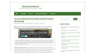 
                            6. Accra Technical University Student Portal - atu.edu.gh - Eduloaded.org