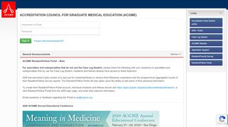 
                            11. Accreditation Council for Graduate Medical ... - ACGME - Login