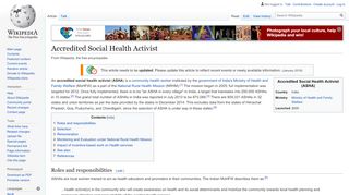 
                            13. Accredited Social Health Activist - Wikipedia