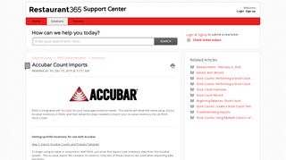 
                            12. Accubar Count Imports : Support Center - Solutions
