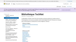 
                            7. Accueil de la Bibliothèque TechNet - Microsoft