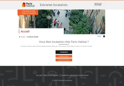 
                            3. Accueil non connecté - Extranet Locataires - Paris Habitat