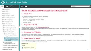 
                            9. Accuro EMR User Guide - eHealth Saskatchewan PIP Interface Local ...