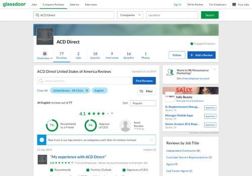 
                            13. ACD Direct Reviews in United States | Glassdoor.co.in