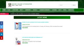 
                            6. ACE Latest News - Adeyemi College of Education, Ondo