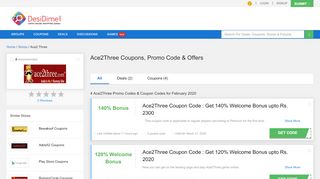 
                            11. Ace2Three Coupons, Promo code, Offers & Deals - February 2019