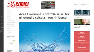 
                            8. Acea Frosinone: controlla se sei fra gli utenti e calcola il tuo rimborso