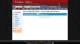 
                            8. Acente flypgs login kitap - Edebiyat Defteri