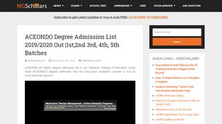 
                            9. ACEONDO Degree Admission List 2018/2019 | 1st, 2nd, 3rd ...