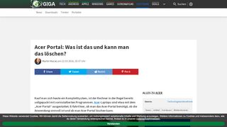 
                            3. Acer Portal: Was ist das und kann man das löschen? – GIGA