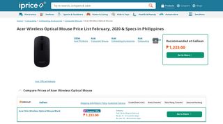 
                            11. Acer Wireless Optical Mouse Price in Philippines & Specs - February ...