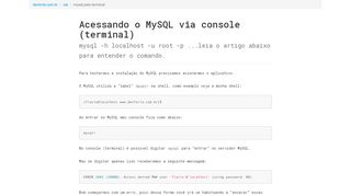 
                            5. Acessando o MySQL via console (terminal) - DevFuria