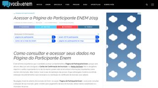 
                            10. Acessar a Página do Participante ENEM 2019 — vocênoenem