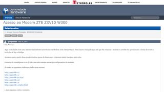 
                            3. Acesso ao Modem ZTE ZXV10 W300 - Hardware.com.br