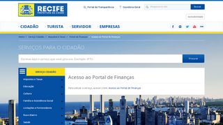 
                            9. Acesso ao Portal de Finanças | Prefeitura do Recife