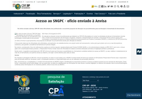 
                            10. Acesso ao SNGPC - ofício enviado à Anvisa - CRF-SP - Conselho ...