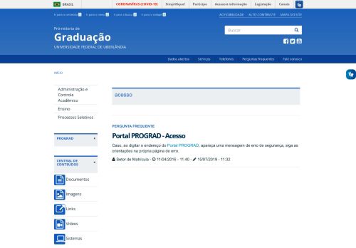 
                            9. acesso | PROGRAD/UFU