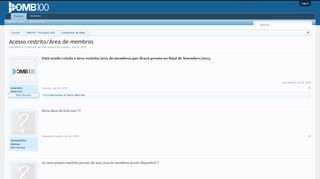 
                            10. Acesso restrito/Área de membros | OMB100 Forum