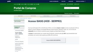 
                            7. Acesso SIASG (HOD - SERPRO) - Comprasnet