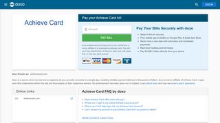 
                            4. Achieve Card: Login, Bill Pay, Customer Service and Care Sign-In