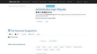 
                            8. Achittatkatho login Results For Websites Listing - SiteLinks.Info