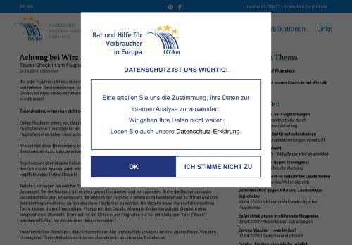 
                            7. Achtung bei Wizz Air Buchungen | Europäisches Verbraucherzentrum ...