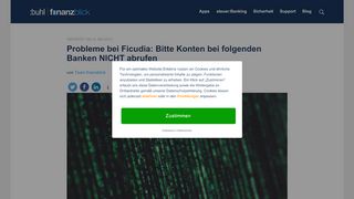 
                            10. Achtung! Probleme bei Ficudia: Bitte Konten bei folgenden Banken ...