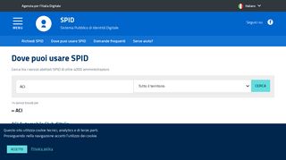
                            8. ACI - Servizi abilitati SPID | SPID - Sistema Pubblico di Identità Digitale