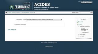 
                            2. ACIDES: Curso de Habilitação de Cabos PM