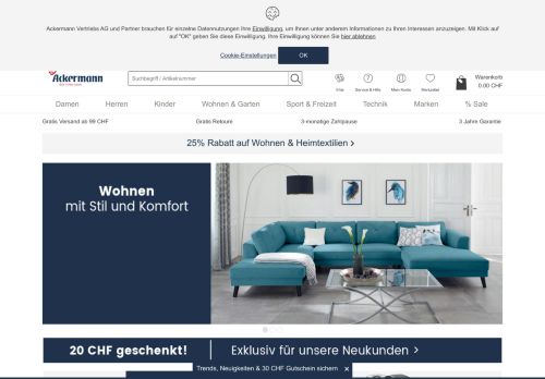 
                            2. Ackermann Versand Schweiz | Mode - Möbel - Technik online kaufen