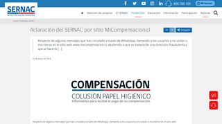
                            5. Aclaración del SERNAC por sitio MiCompensacion.cl