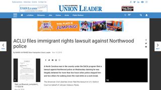 
                            10. ACLU files immigrant rights lawsuit against Northwood police | Courts ...