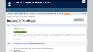 
                            13. ACM Digital Library - Indexes & Databases | UBC Library Index ...