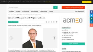 
                            7. acmeo baut Managed Security Angebot weiter aus - acmeo GmbH ...