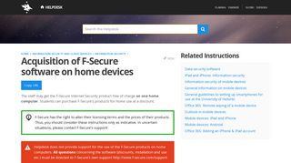 
                            7. Acquisition of F-Secure software on home devices | Helpdesk