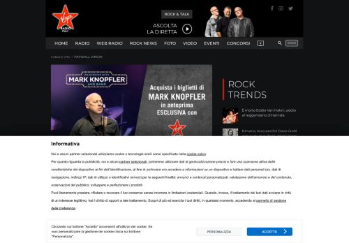 
                            6. Acquista i biglietti di Mark Knopfler in anteprima esclusiva - Virgin Radio