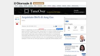 
                            12. Acquistato l'80% di Amg Gas - Il Giornale