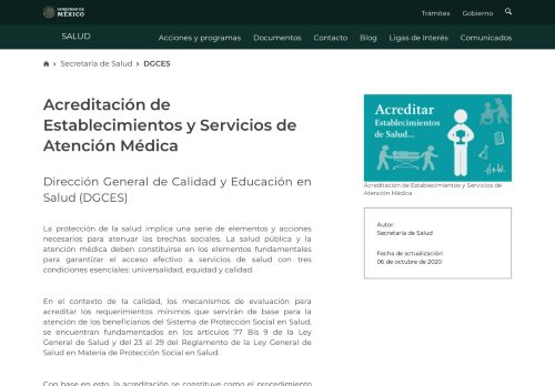 
                            5. Acreditación de Establecimientos y Servicios de Atención Médica ...