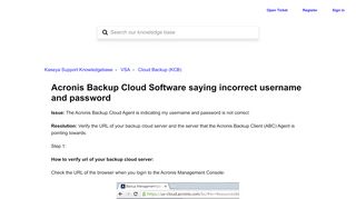 
                            11. Acronis Backup Cloud Software saying incorrect username and ...