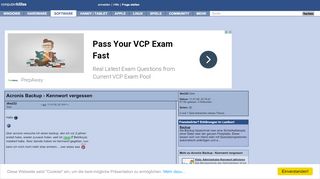 
                            9. Acronis Backup - Kennwort vergessen (dbe222) - Computerhilfen.de