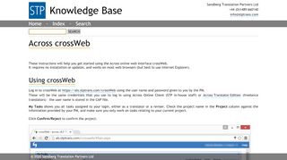 
                            9. Across crossWeb - STP Knowledge Base