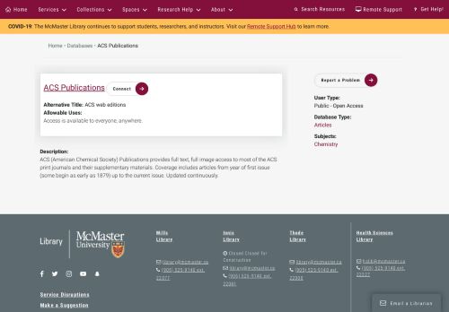 
                            8. ACS Publications | McMaster University Library