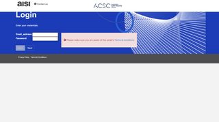 
                            6. ACSC AISI | Login - the AISI Portal