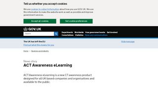 
                            6. ACT Awareness eLearning - GOV.UK