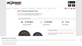 
                            12. ACT Fibernet Speed Test - Broadband Speed Checker