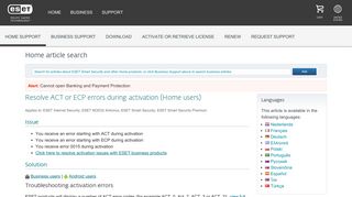 
                            6. ACT- oder ECP-Fehler bei der Aktivierung beheben—ESET ...